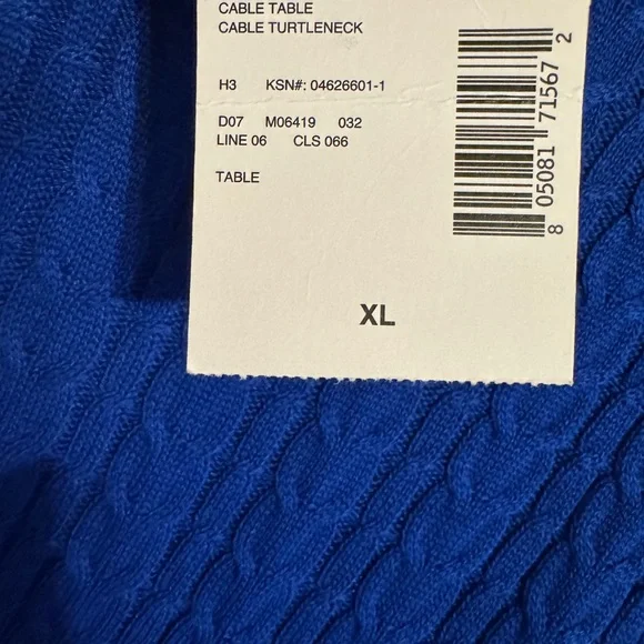 NWT BEAUTIFUL Royal Blue Turtleneck Sweater XLARGE #T - Picture 11 of 11